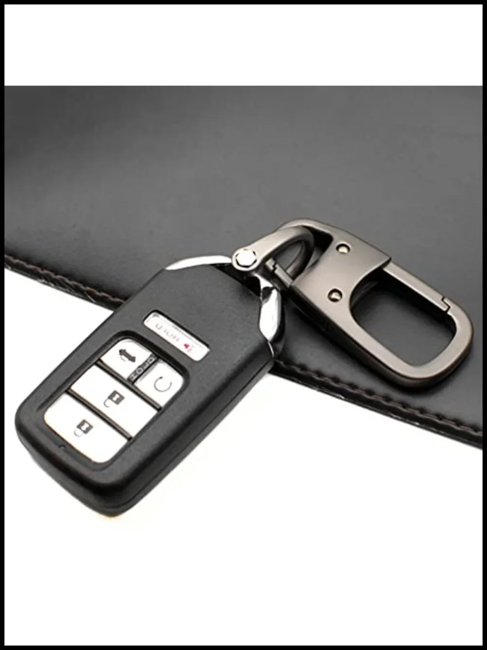 Metal Keychain Holder with Detachable Valet Key Ring Anti-Lost Clip for Car Fob